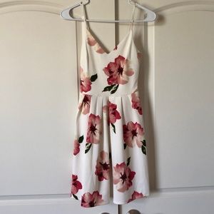 Very cute white dress with pink flower pattern